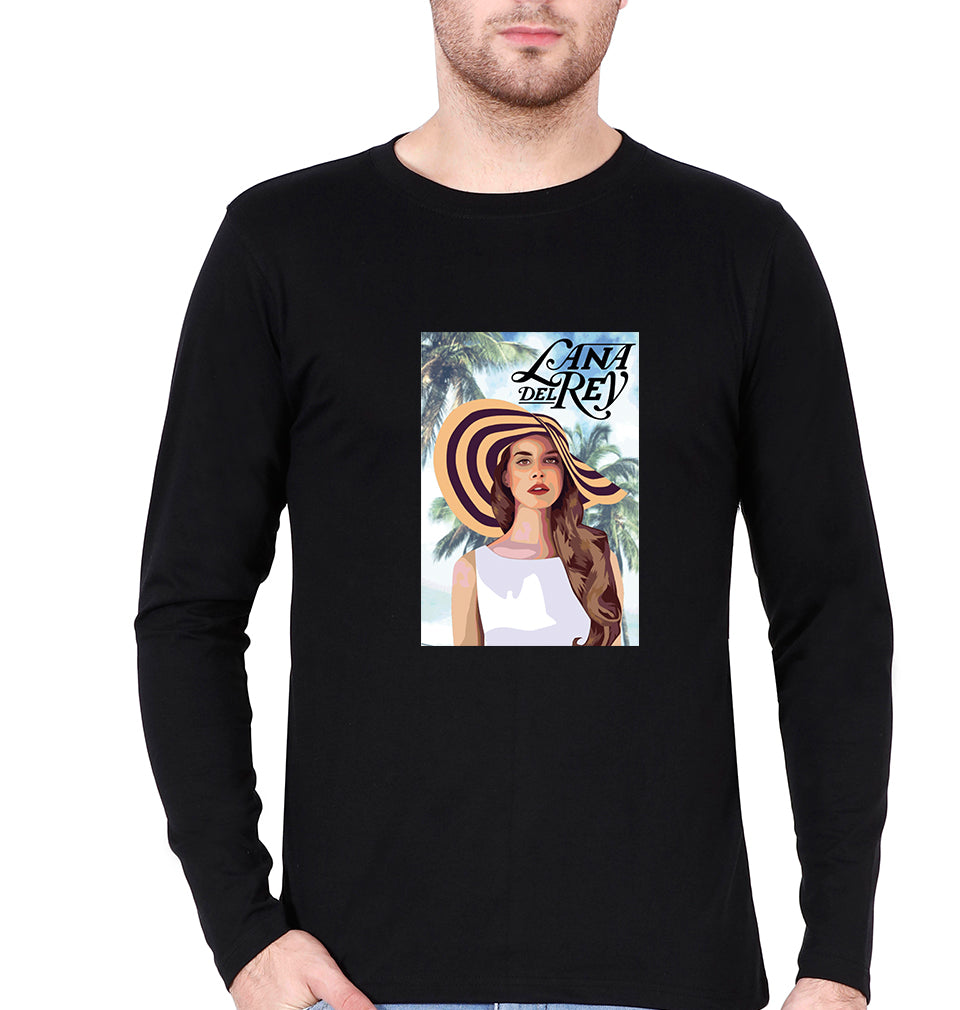 Lana Del Rey Full Sleeves T-Shirt for Men-S(38 Inches)-Black-Ektarfa.online