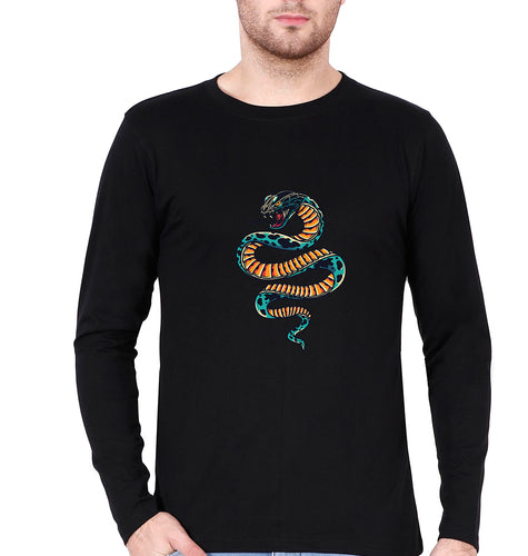 Snake Full Sleeves T-Shirt for Men-Black-Ektarfa.online