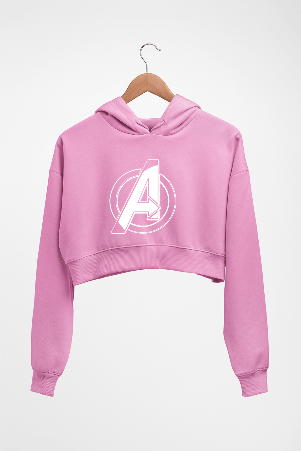 Avengers Crop HOODIE FOR WOMEN-Light Baby Pink-Ektarfa.online