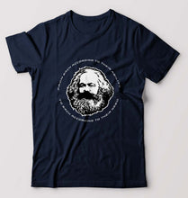 Load image into Gallery viewer, Karl Marx T-Shirt for Men-S(38 Inches)-Navy Blue-Ektarfa.online
