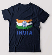 Load image into Gallery viewer, India T-Shirt for Men-S(38 Inches)-Navy Blue-Ektarfa.online
