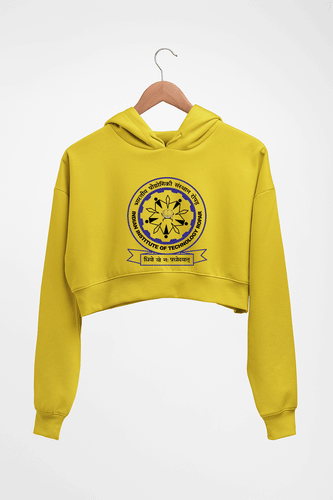 IIT Ropar(Punjab) Crop HOODIE FOR WOMEN-Mustard Yellow-Ektarfa.online