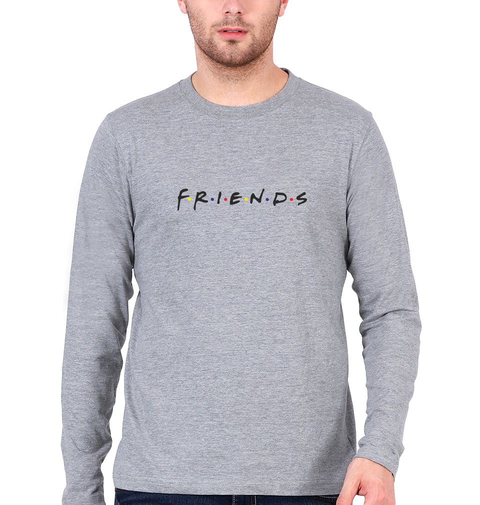 Friends Full Sleeves T-Shirt for Men-Grey Melange-Ektarfa.online