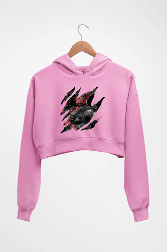 Deadpool Crop HOODIE FOR WOMEN-Light Baby Pink-Ektarfa.online
