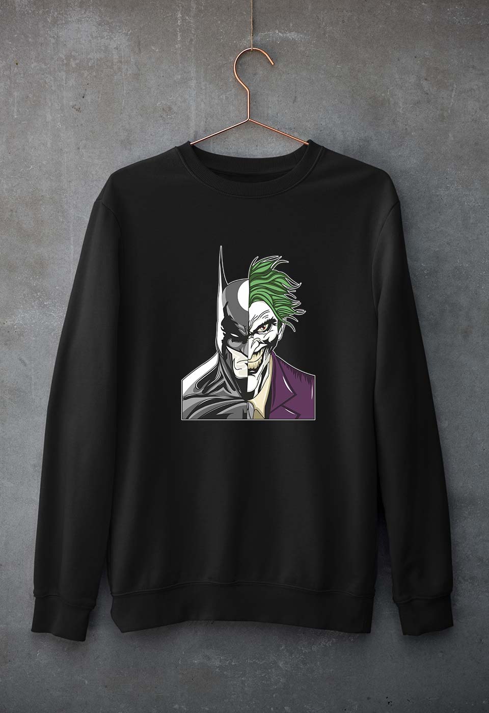 Batman Joker Unisex Sweatshirt for Men/Women-S(40 Inches)-Black-Ektarfa.online