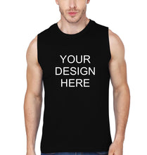 Load image into Gallery viewer, Customized-Custom-Personalized Sleeveless T-Shirt for Men-S(38 Inches)-Black-ektarfa.com
