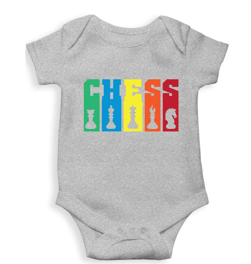 Chess Kids Romper For Baby Boy/Girl-0-5 Months(18 Inches)-Grey-Ektarfa.online