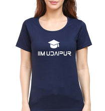 Load image into Gallery viewer, IIM Udaipur T-Shirt for Women-XS(32 Inches)-Navy Blue-Ektarfa.online
