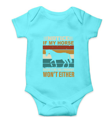 Horse Kids Romper For Baby Boy/Girl-0-5 Months(18 Inches)-Skyblue-Ektarfa.online