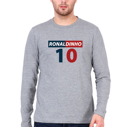 Ronaldinho Full Sleeves T-Shirt for Men-Grey Melange-Ektarfa.online