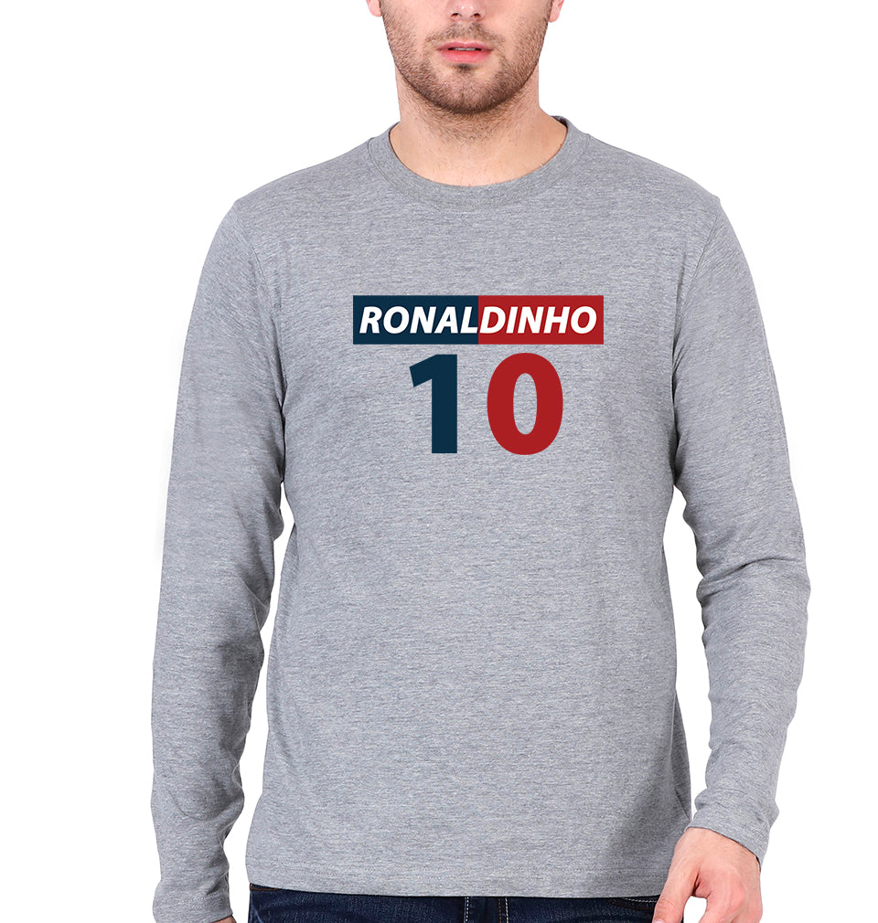 Ronaldinho Full Sleeves T-Shirt for Men-Grey Melange-Ektarfa.online