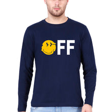 Load image into Gallery viewer, Emoji Off Full Sleeves T-Shirt for Men-Navy Blue-Ektarfa.online
