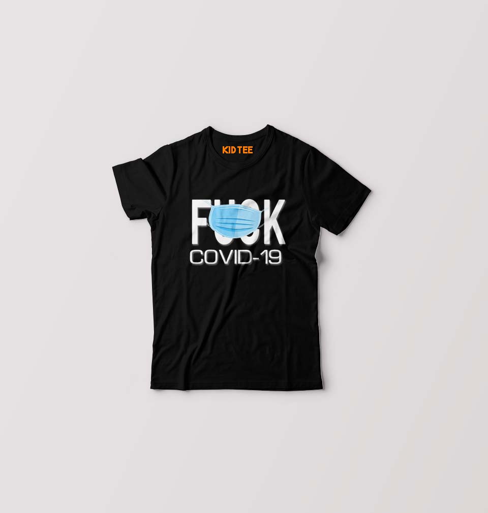 Covid 19 Kids T-Shirt for Boy/Girl-Black-Ektarfa.online