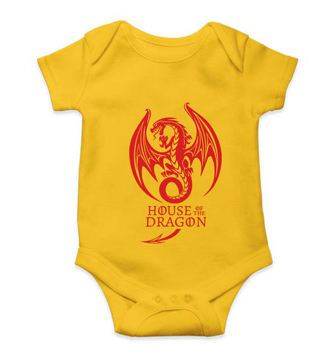 House of the Dragon (GOT) Kids Romper For Baby Boy/Girl-0-5 Months(18 Inches)-Yellow-Ektarfa.online