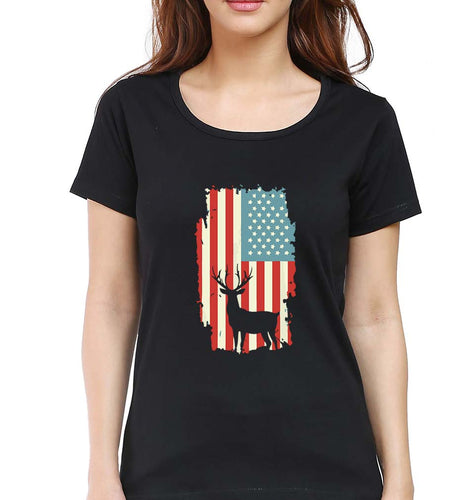 Deer T-Shirt for Women-Black-Ektarfa.online
