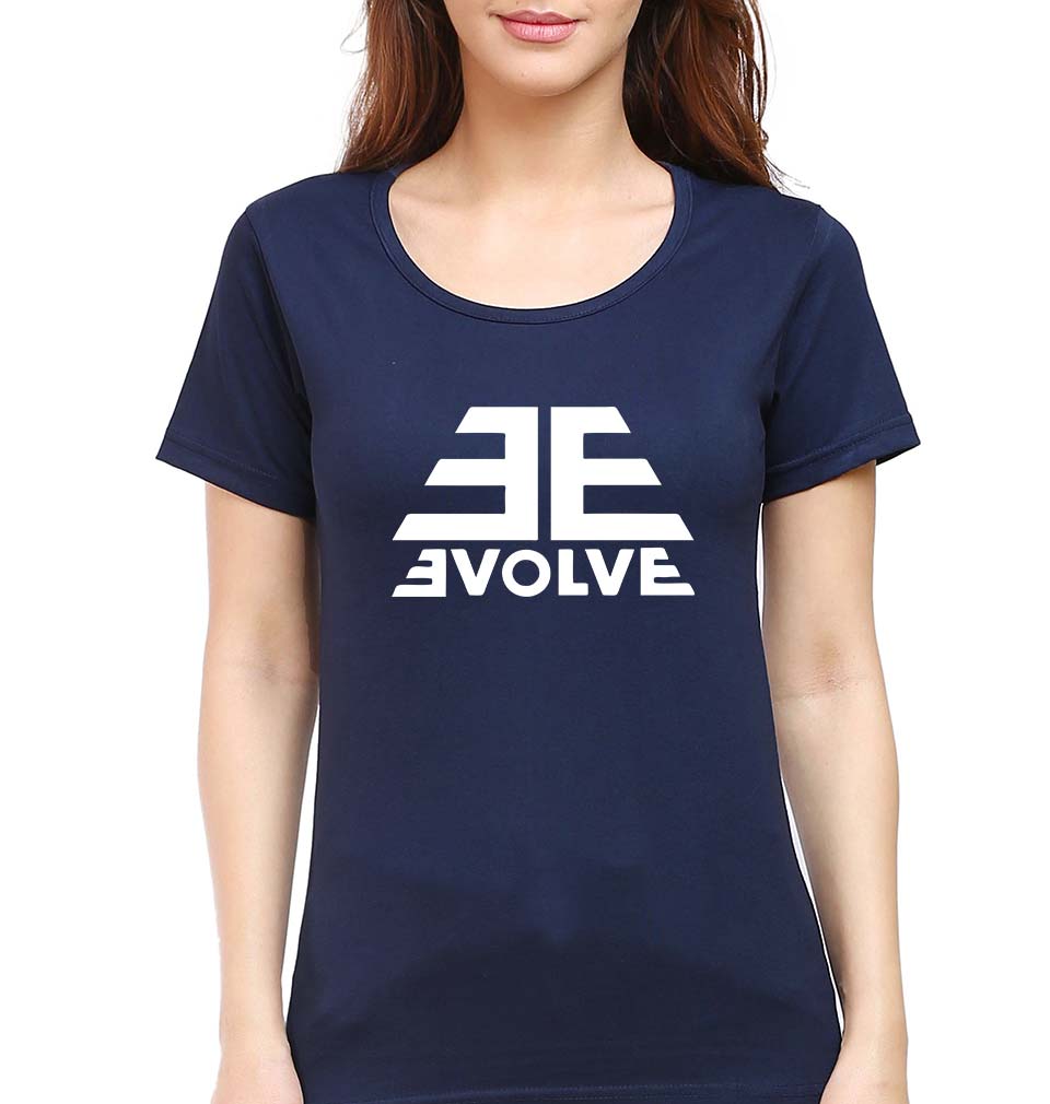 Evolve T-Shirt for Women-XS(32 Inches)-Navy Blue-Ektarfa.online