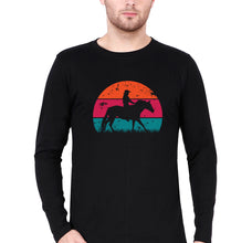 Load image into Gallery viewer, Horse Riding Full Sleeves T-Shirt for Men-Black-Ektarfa.online
