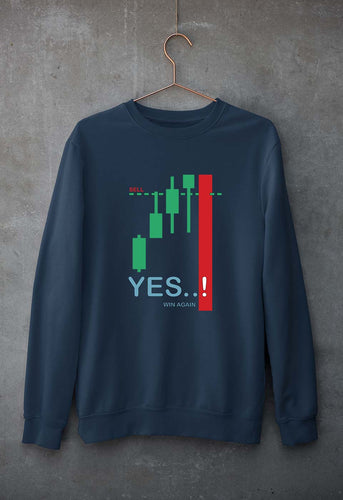 Share Market(Stock Market) Unisex Sweatshirt for Men/Women-S(40 Inches)-Navy Blue-Ektarfa.online