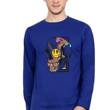 Load image into Gallery viewer, Trippy Psychedelic Skull Emoji Full Sleeves T-Shirt for Men-Royal Blue-Ektarfa.online
