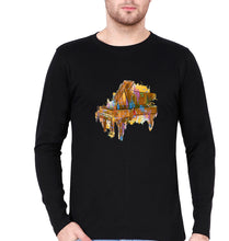 Load image into Gallery viewer, Piano Full Sleeves T-Shirt for Men-Black-Ektarfa.online

