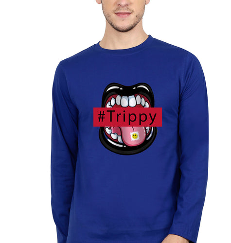 Trippy Full Sleeves T-Shirt for Men-Royal Blue-Ektarfa.online