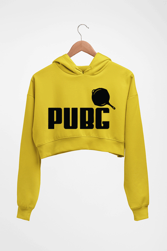 PUBG Crop HOODIE FOR WOMEN-Mustard yellow-Ektarfa.online