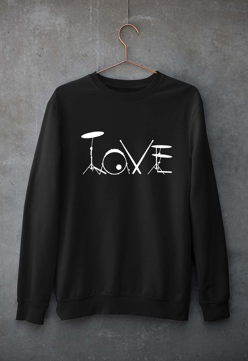 Love Drum Unisex Sweatshirt for Men/Women-Black-Ektarfa.online