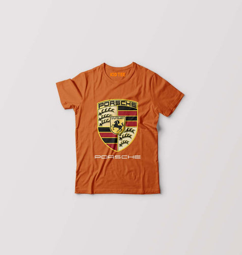 Porsche Logo Kids T-Shirt for Boy/Girl-Orange-Ektarfa.online