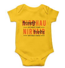 Load image into Gallery viewer, Nirbhau Nirvair Kids Romper For Baby Boy/Girl-0-5 Months(18 Inches)-Yellow-Ektarfa.online
