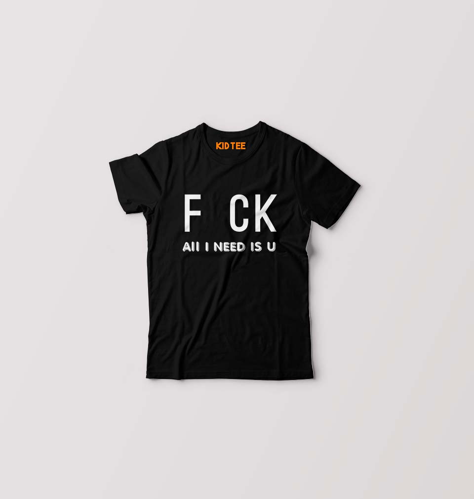 Naughty Offensive Kids T-Shirt for Boy/Girl-Black-Ektarfa.online