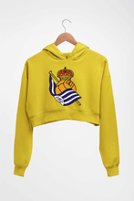 Load image into Gallery viewer, Real-Sociedad Crop HOODIE FOR WOMEN-Mustard Yellow-Ektarfa.online
