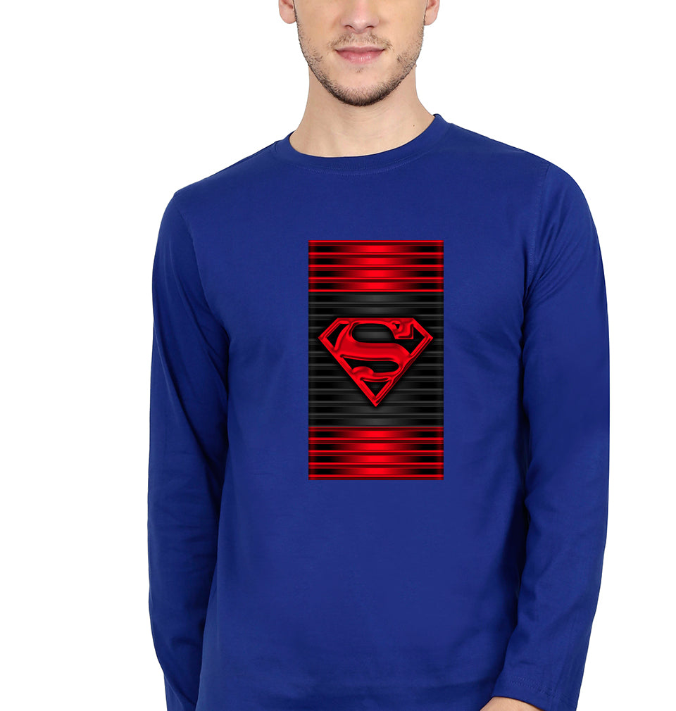 Superman Superhero Full Sleeves T-Shirt for Men-Royal Blue-Ektarfa.online