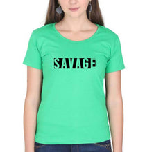 Load image into Gallery viewer, Savage T-Shirt for Women-XS(32 Inches)-Flag Green-Ektarfa.online
