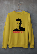 Load image into Gallery viewer, Sheldon Cooper That&#39;s My Spot Unisex Sweatshirt for Men/Women-S(40 Inches)-Mustard Yellow-Ektarfa.online
