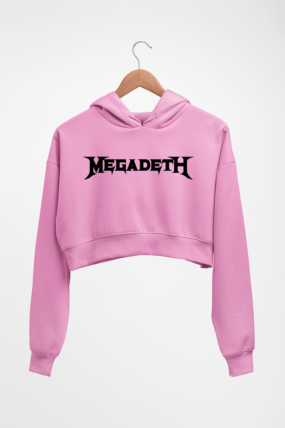 Megadeth Crop HOODIE FOR WOMEN-Light Baby Pink-Ektarfa.online