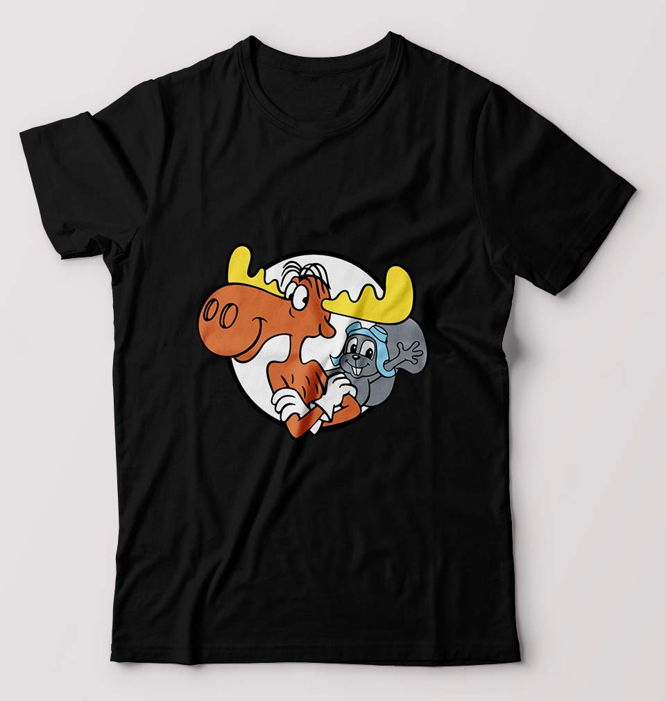The Adventures of Rocky and Bullwinkle and Friends T-Shirt for Men-Black-Ektarfa.online