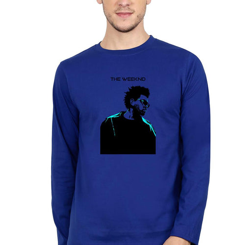 The Weeknd Full Sleeves T-Shirt for Men-S(38 Inches)-Royal blue-Ektarfa.online