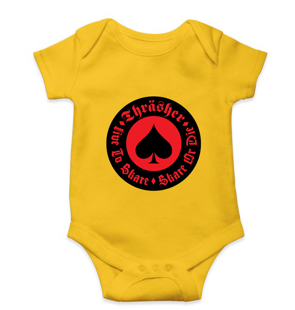 Thrasher Kids Romper For Baby Boy/Girl-0-5 Months(18 Inches)-Yellow-Ektarfa.online