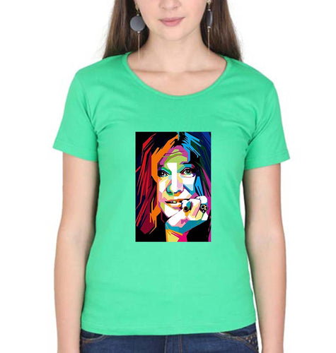 Janis Joplin T-Shirt for Women-Flag Green-Ektarfa.online
