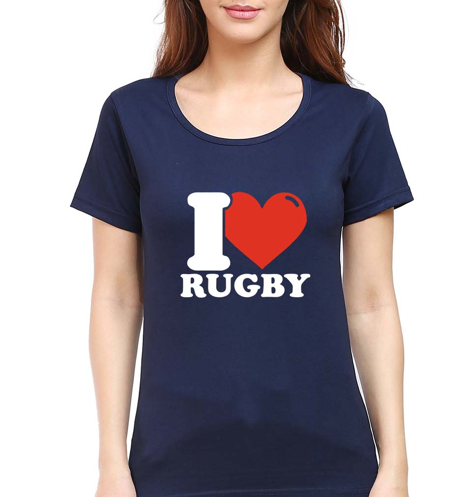 I Love Rugby T-Shirt for Women