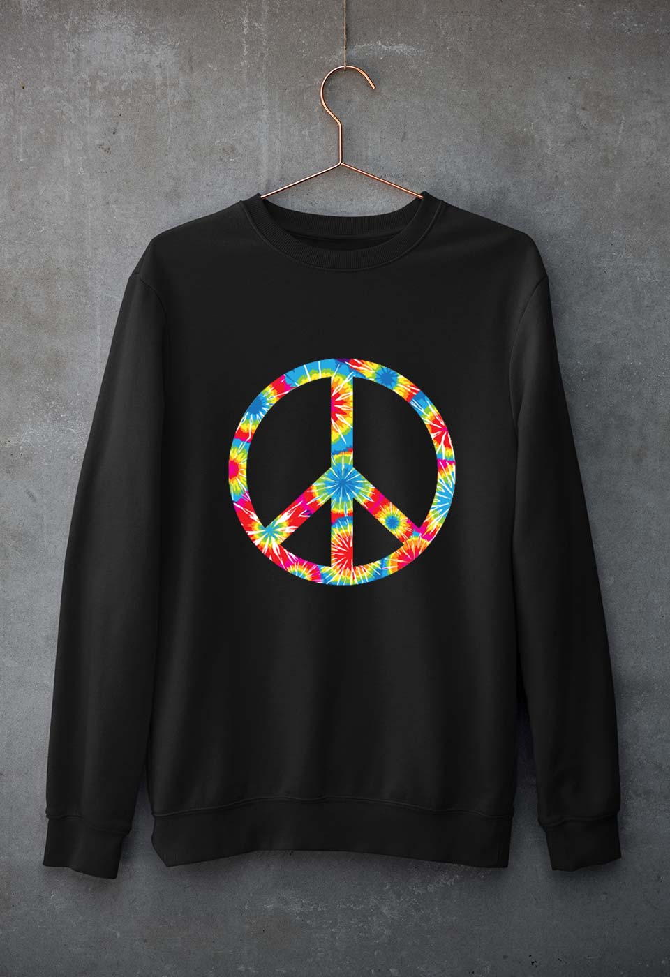 Trippy Psychedelic Peace Unisex Sweatshirt for Men/Women-Black-Ektarfa.online
