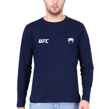 Load image into Gallery viewer, UFC Venum Full Sleeves T-Shirt for Men-S(38 Inches)-Navy Blue-Ektarfa.online
