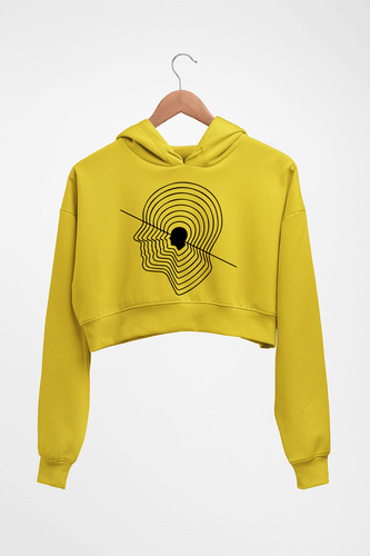 Nine Inch Nails Crop HOODIE FOR WOMEN-Mustard Yellow-Ektarfa.online