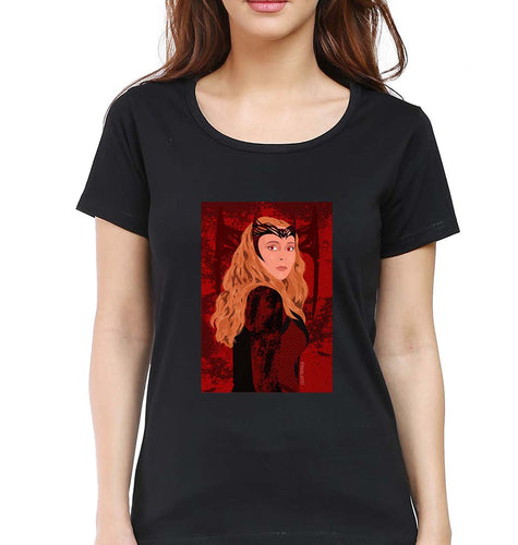 Scarlet Witch Wanda T-Shirt for Women-Black-Ektarfa.online