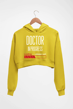 Load image into Gallery viewer, Doctor in progress Crop HOODIE FOR WOMEN-Mustard Yellow-Ektarfa.online
