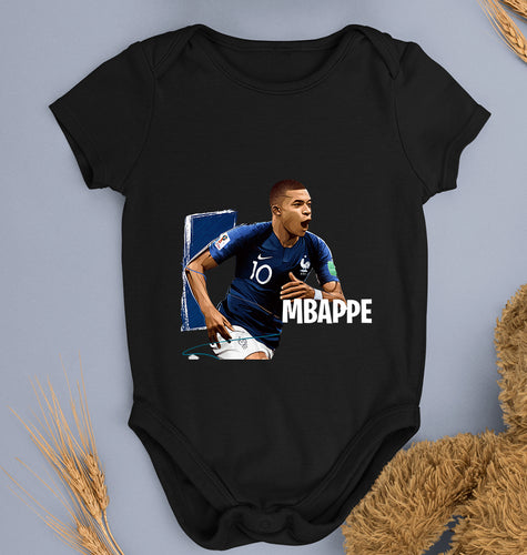 Kylian Mbappé Kids Romper For Baby Boy/Girl-0-5 Months(18 Inches)-Black-Ektarfa.online