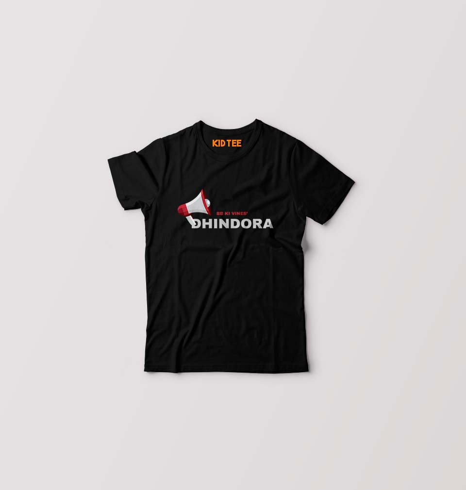 Dhindora(BB ki Vines) Kids T-Shirt for Boy/Girl-Black-Ektarfa.online