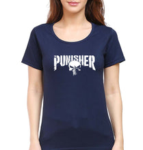 Load image into Gallery viewer, Punisher T-Shirt for Women-XS(32 Inches)-Navy Blue-Ektarfa.online
