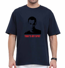 Load image into Gallery viewer, Sheldon Cooper That&#39;s My Spot Oversized T-Shirt for Men-Navy Blue-Ektarfa.online

