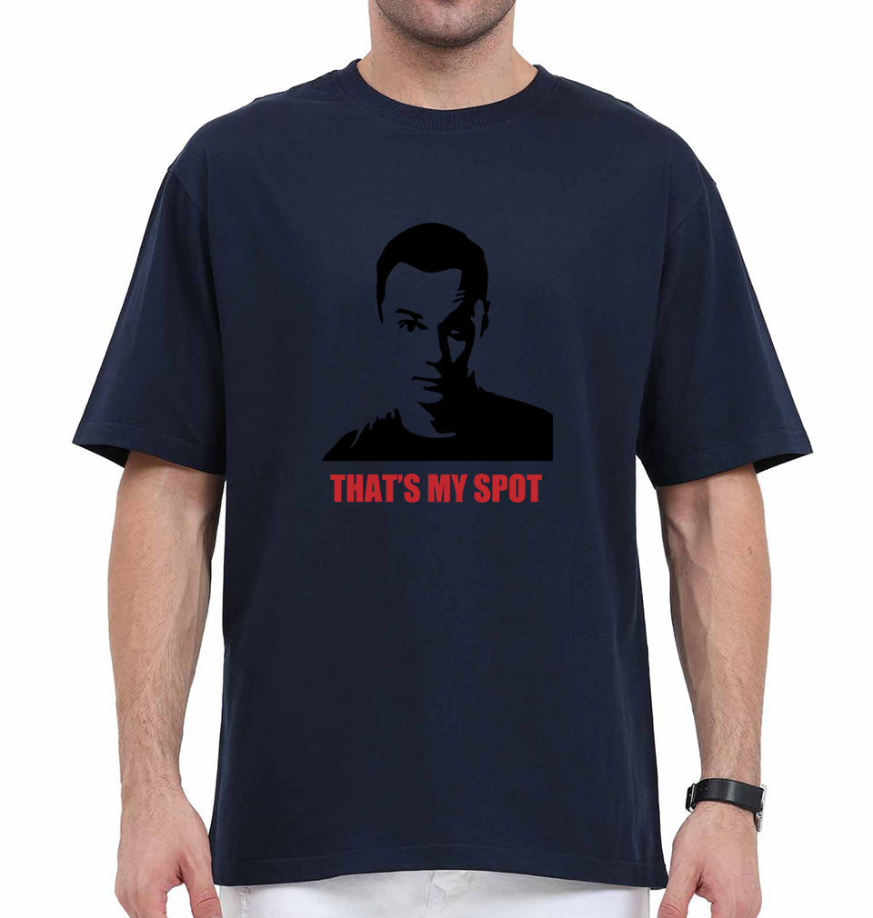 Sheldon Cooper That's My Spot Oversized T-Shirt for Men-Navy Blue-Ektarfa.online